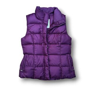 Eddie Bauer Women’s Small Purple Premium Goose Down Puffer Vest Made in USA